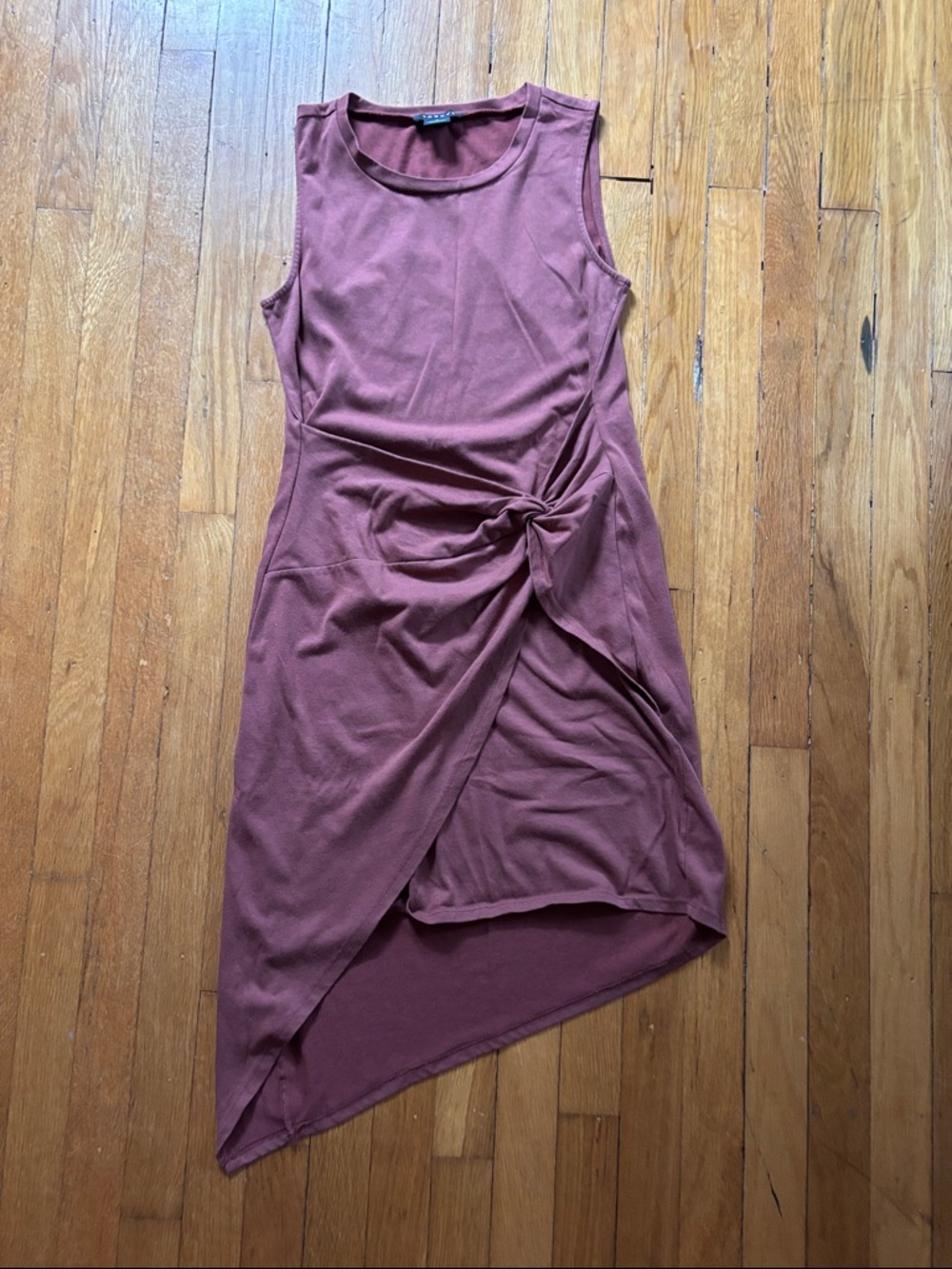 Trouve Sleeveless Twist-Knot Asymmetric Dress - Mauve